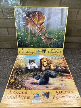 Sunsout Lot Of 2 Puzzles Forest Friendship